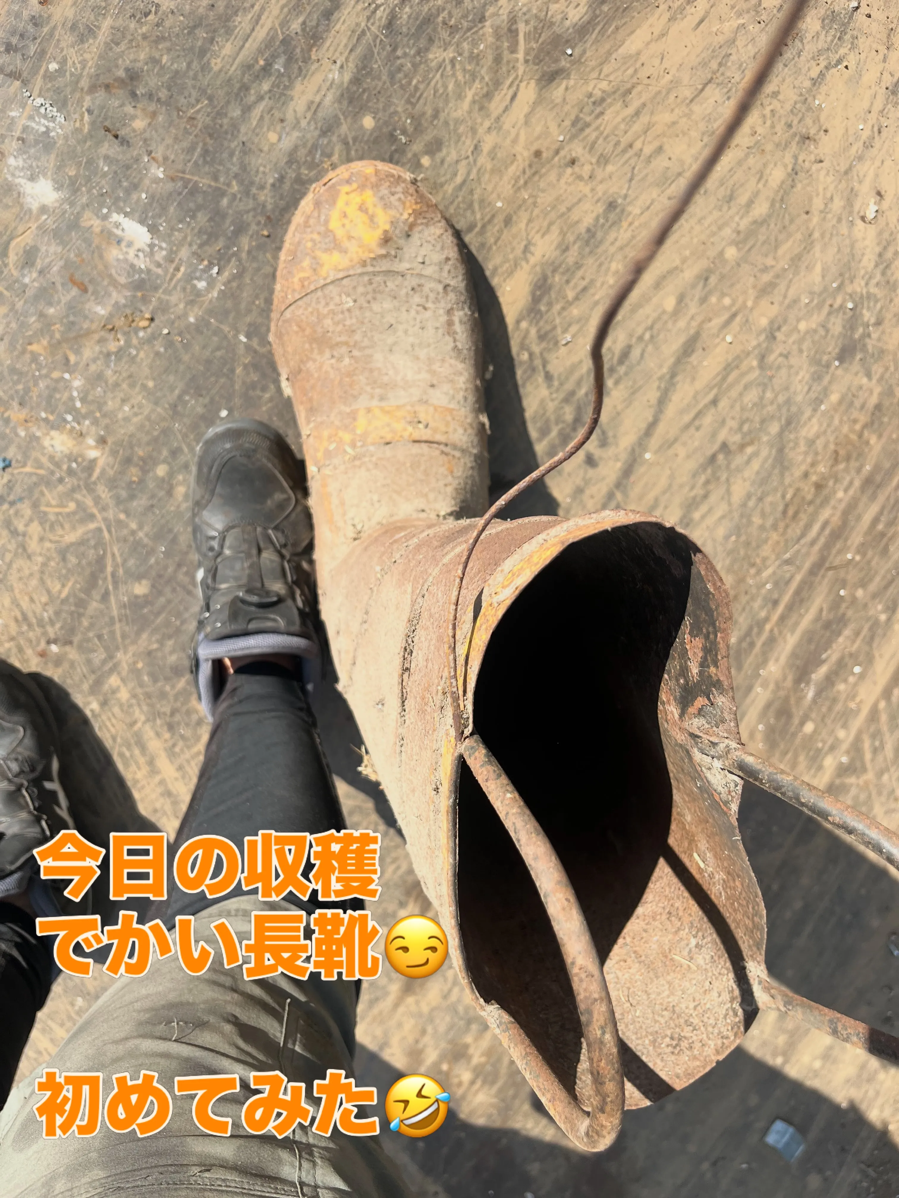 安全靴履いたままでも履ける長靴🐥